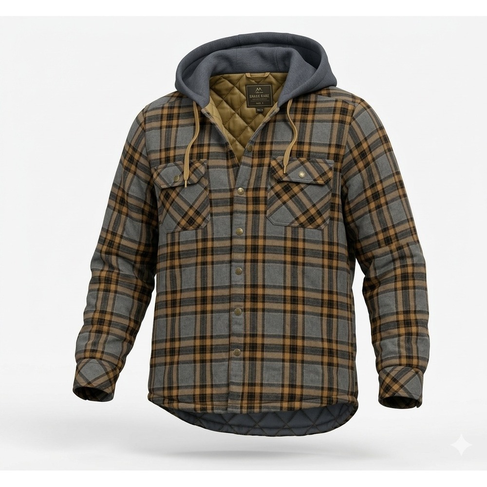 Legendary‎ Outfitters 149651 Men's Gray & Orange Plaid Insultated Shirt. Size XL